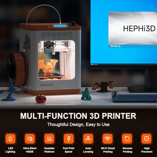 Mini 3D Printer, FDM 3D Printer, Fully Assembled Auto Leveling, Resume Printing, Removable Flexible Magnetic Build Plate Z794734