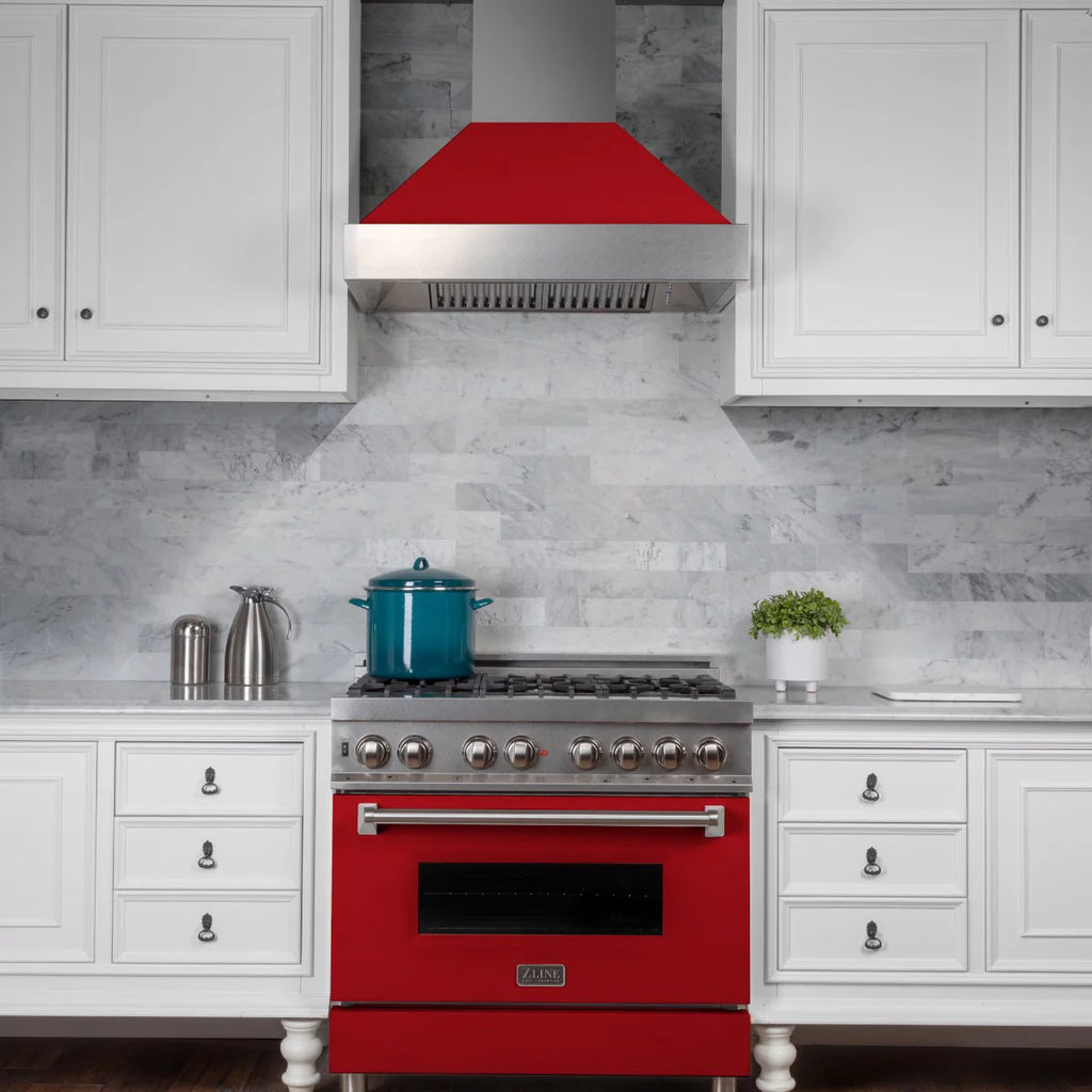 36 in. Dual Fuel Range with Red Gloss Door K33786