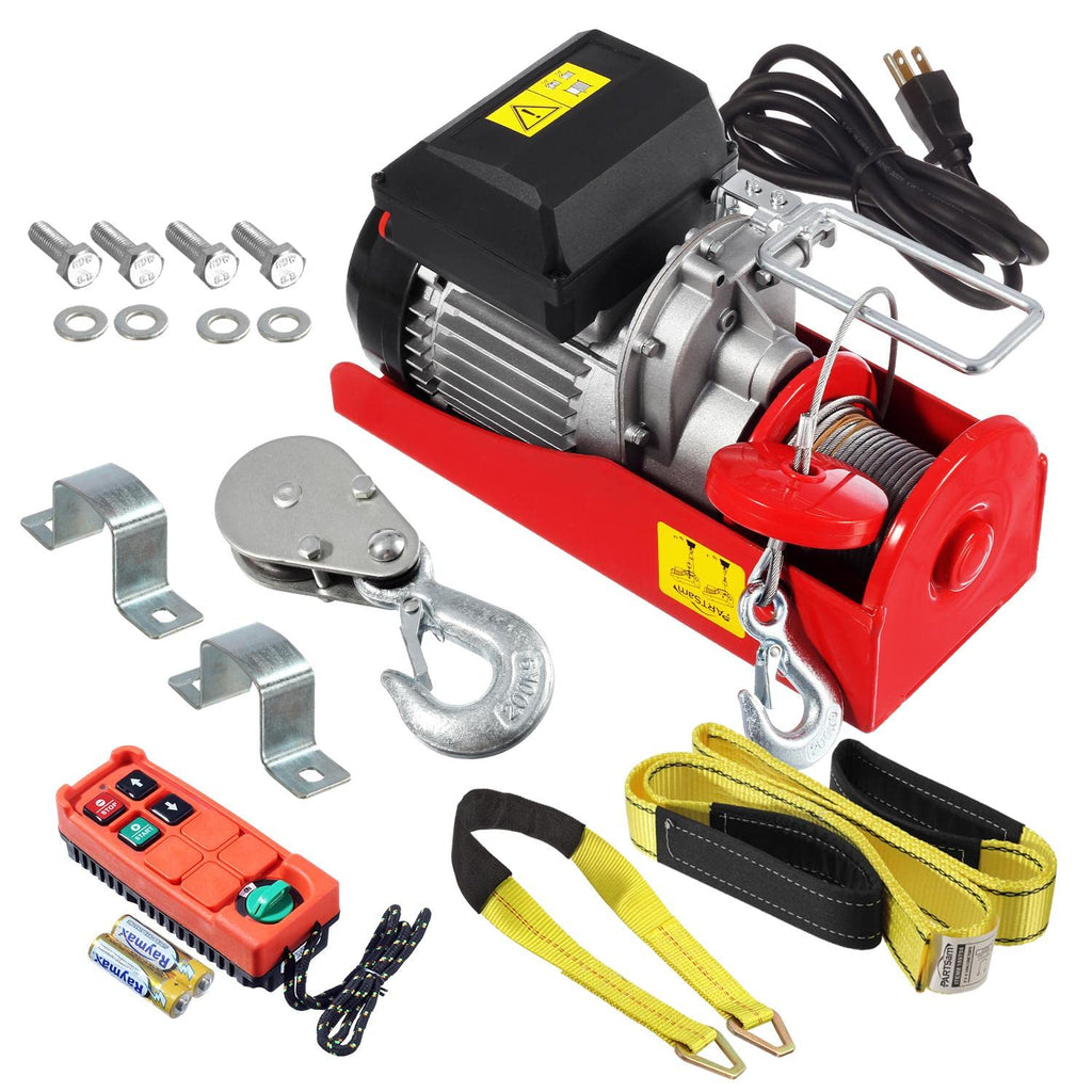440lbs Automatic Electric Cable Hoist with Wireless Remote Control 120V Overhead Winch, 38ft Lifting Height F940828