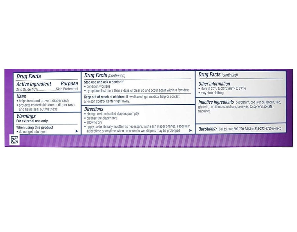 4 oz Pack of 2 Zinc Oxide Diaper Rash Paste U9859