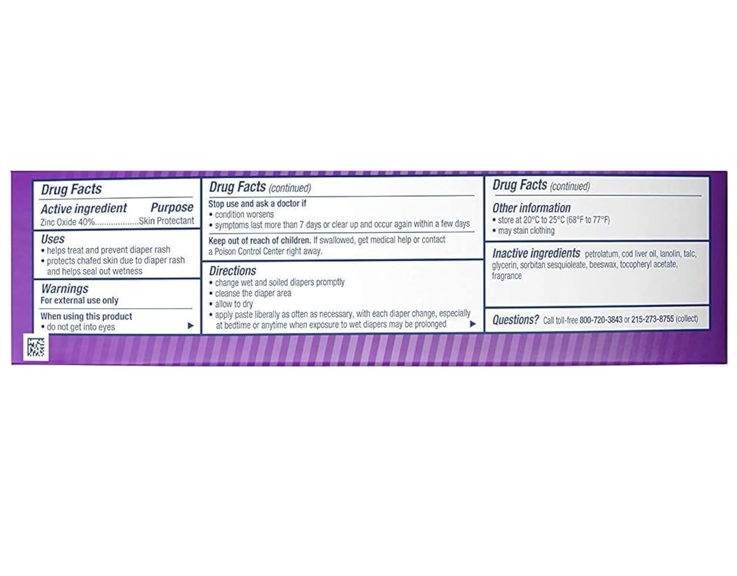 4 oz Pack of 2 Zinc Oxide Diaper Rash Paste U9859
