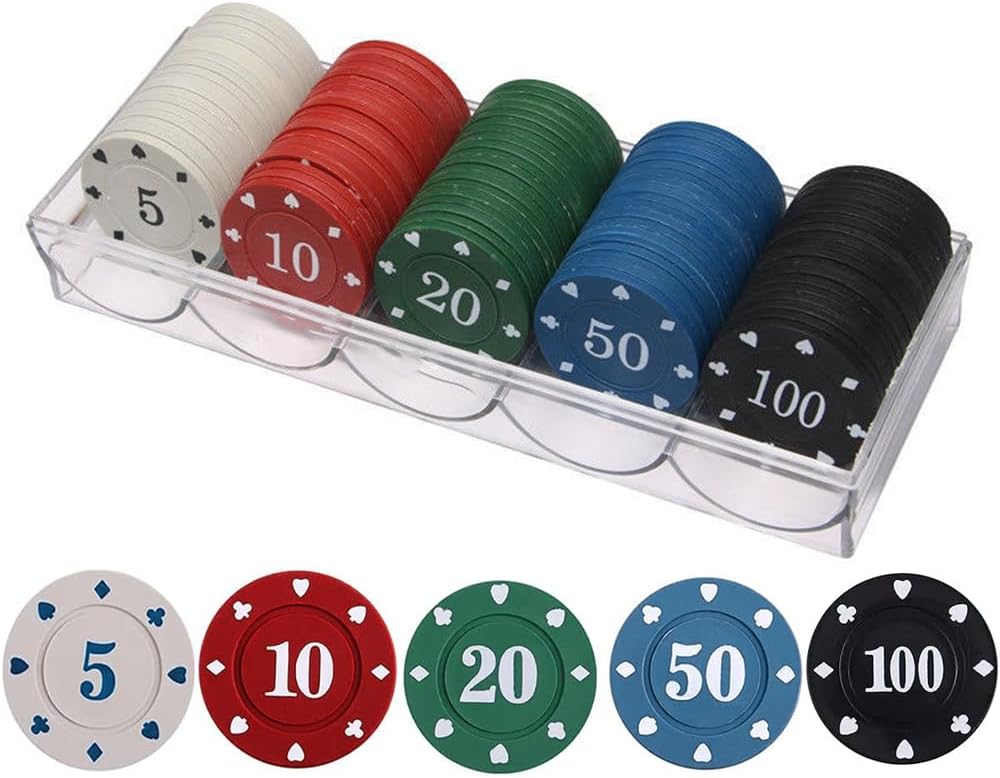 Plastic Poker Chips Set with Holder R55078