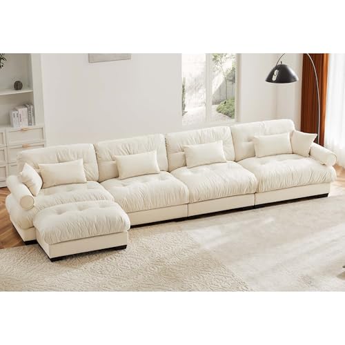 130" Modular Sectional Sofa with Movable Ottoman Q88443