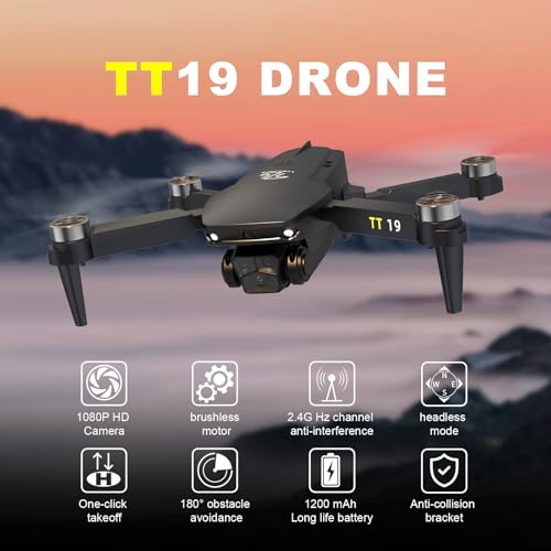 Orange Foldable Drone with Camera, Brushless Motor RC Quadcopter Y169