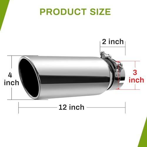 3 Inch Inlet Black Stainless Steel Exhaust Tip with 4" Outlet 12" Length K59737