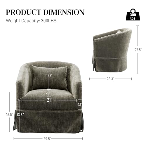 Beige Swivel Fabric Accent Chair Set of 2 E243927