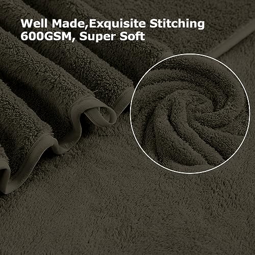 4 Pcs Oversized Black Microfiber Bath Towels 35x70 Inches M771897