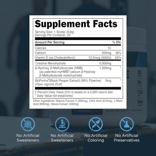 Creatine Monohydrate Powder with HMB, 30 Servings, Unflavored X14043