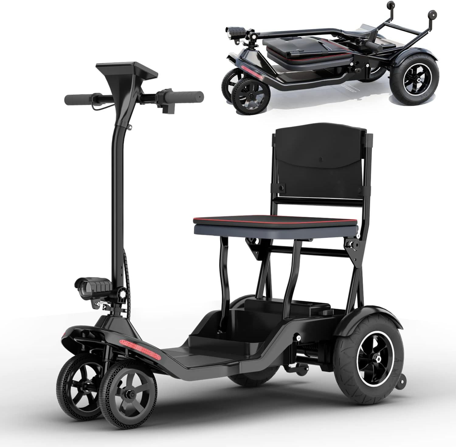 3-Speed 4 Wheel Foldable Lightweight Electric Mobility Scooter O364