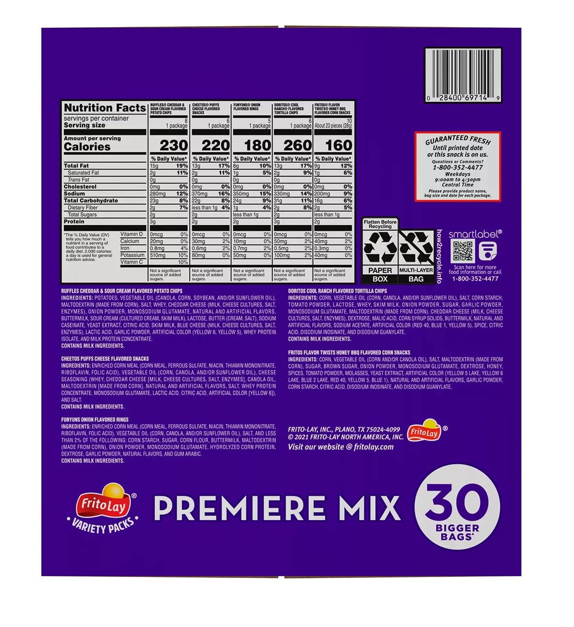30 pk. Variety Pack Chips U8510