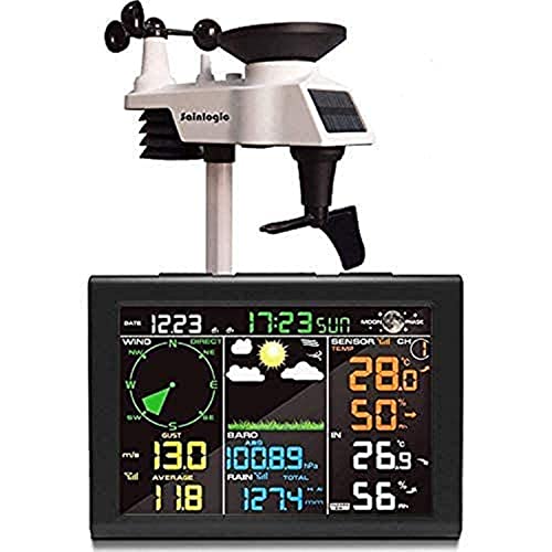 Black WiFi Weather Station with Outdoor Sensor, Rain Gauge, Wind Gauge C988383