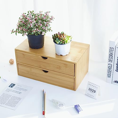 Bamboo Desk Organizer with 3 Drawers E3767