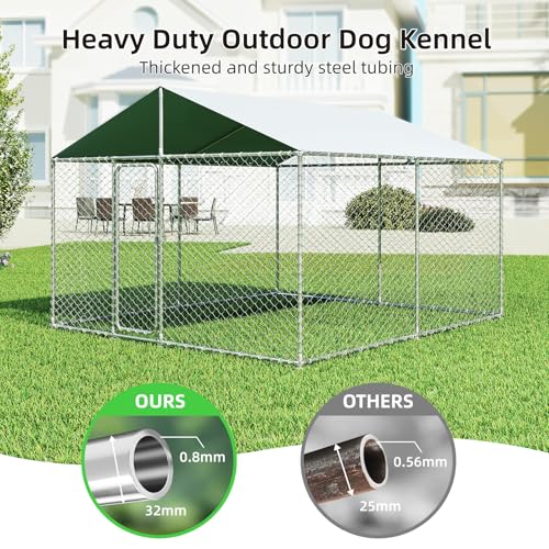 Extra Large Outdoor Dog Kennel with Waterproof Cover and Security Lock D958246
