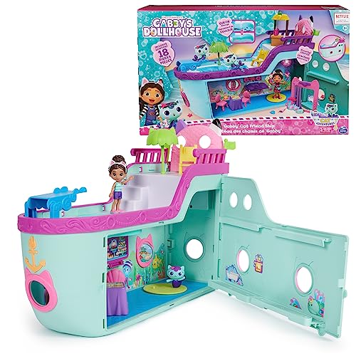 Travel Themed Figure Set with Gabby Doll, 5 Cat Toy Figures, Surprise Toys & Dollhouse Accessories F78401