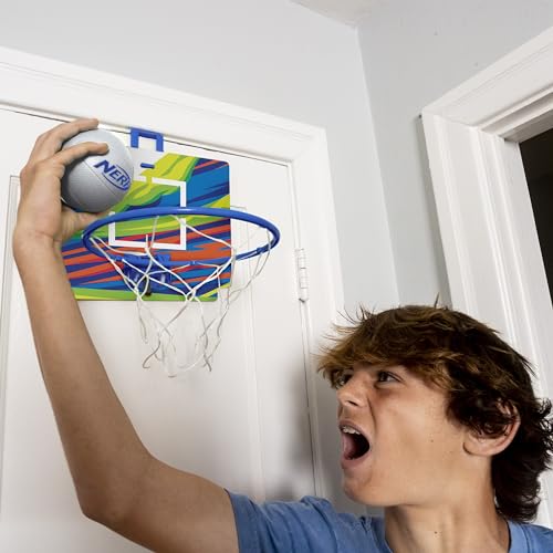 Mini Over The Door Basketball Hoop with Mini Foam Basketball Game Set Blue S1928