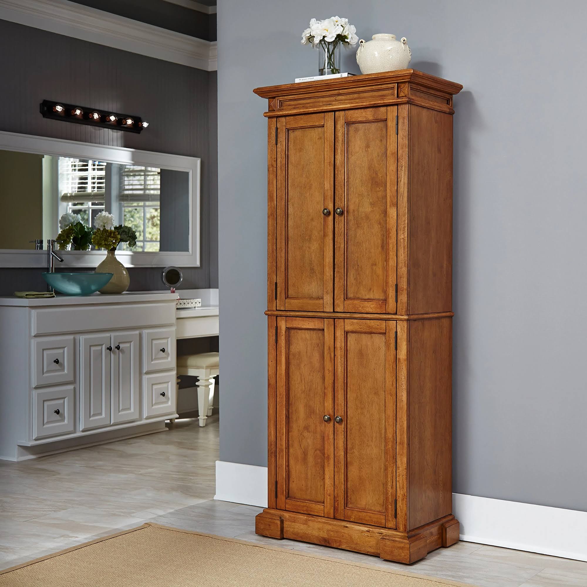 Distressed Oak Pantry E77358