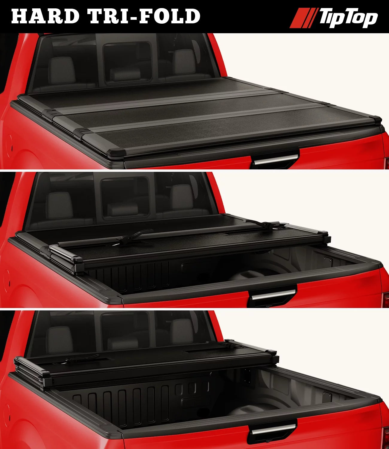 Tri-Fold Hard Tonneau Cover Truck Bed FRP E60032