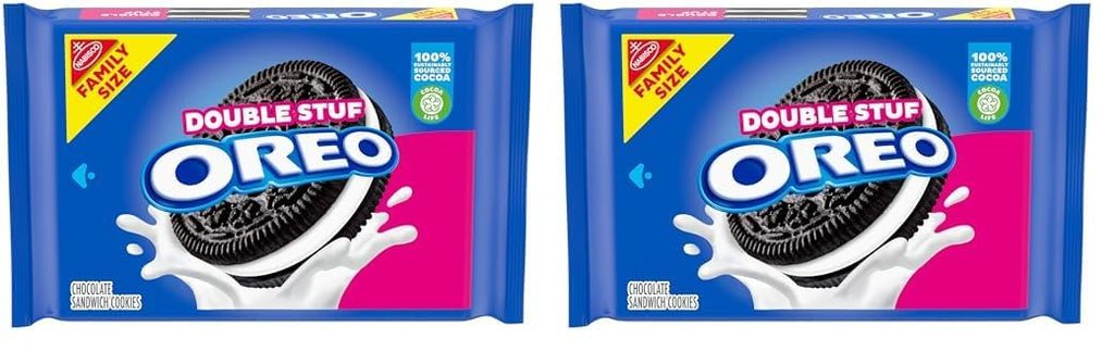 Double Stuf Chocolate Sandwich Cookies, Family Size, 18.71 oz (Pack of 2) K669714