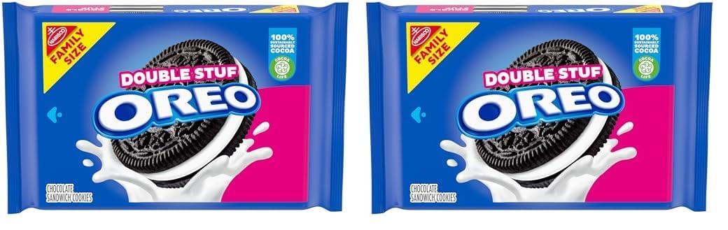 Double Stuf Chocolate Sandwich Cookies, Family Size, 18.71 oz (Pack of 2) K669714