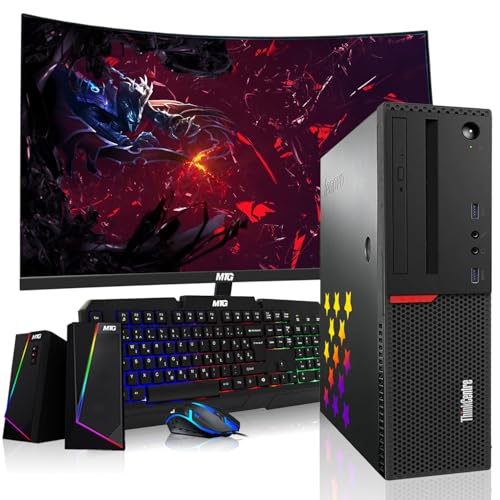 Intel Core i7 16GB RAM 512GB SSD 24-inch Monitor AMD RX 550 RGB Speaker RGB Keyboard Mouse WiFi Win 10 Pro Desktop PC Gaming Bundle J538
