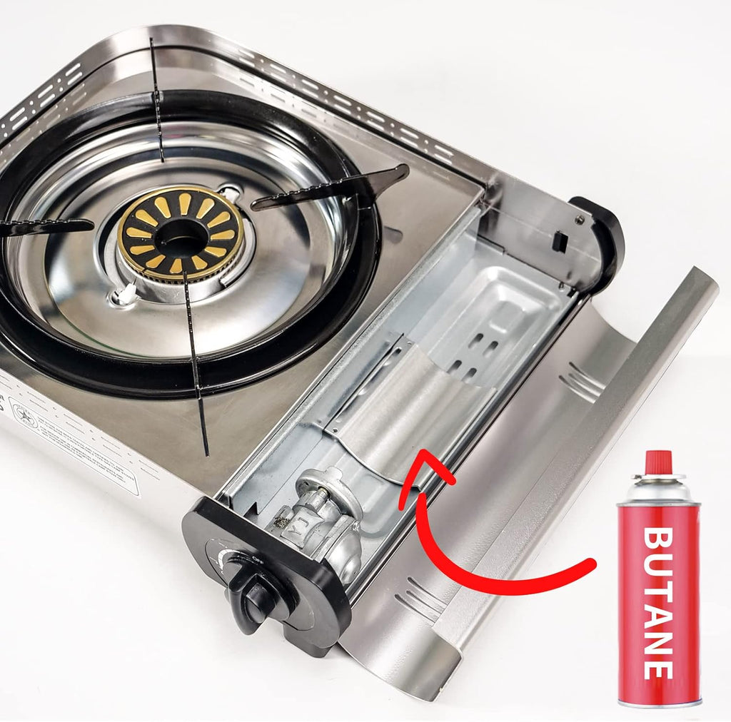 Portable Butane Stove Single Burner with Carrying Case J781993