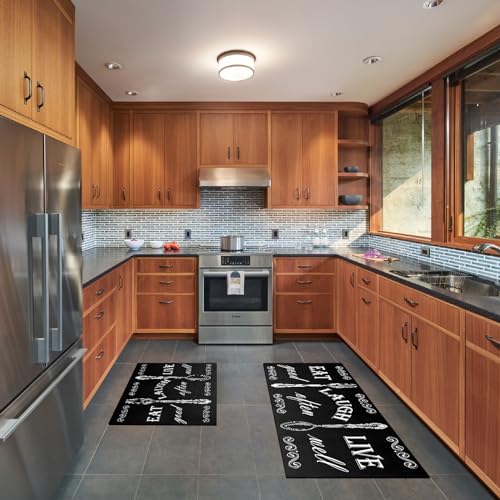 Boho Kitchen Mat Set of 2 Non Slip Thick Kitchen Rugs L51094
