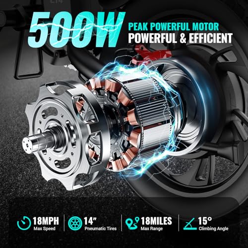 Foldable Electric Bike 14" Pneumatic Tires X539076