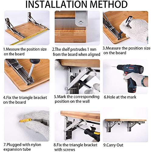 Folding Shelf Brackets Heavy Duty Stainless Steel Q463279