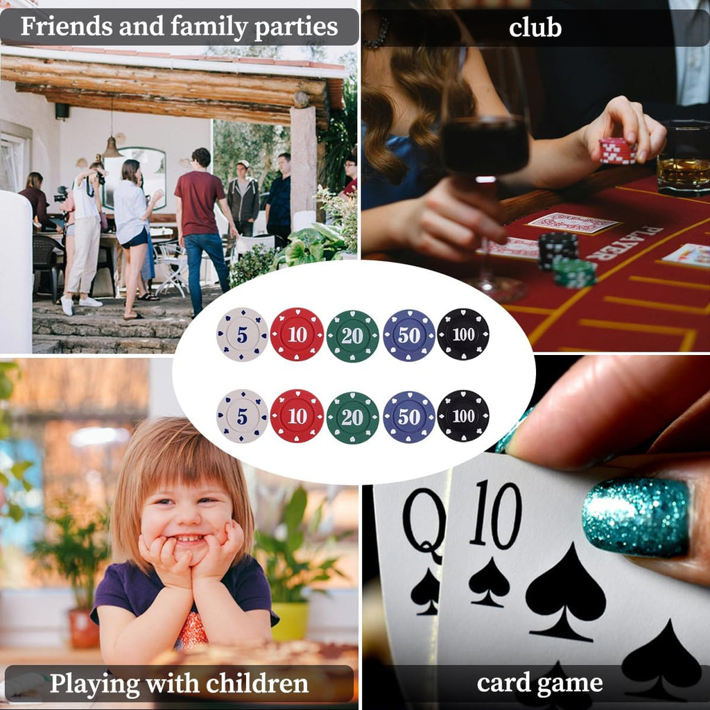 Plastic Poker Chips Set with Holder R55078