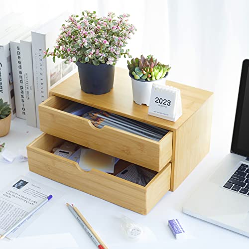 Bamboo Desk Organizer with 3 Drawers E3767