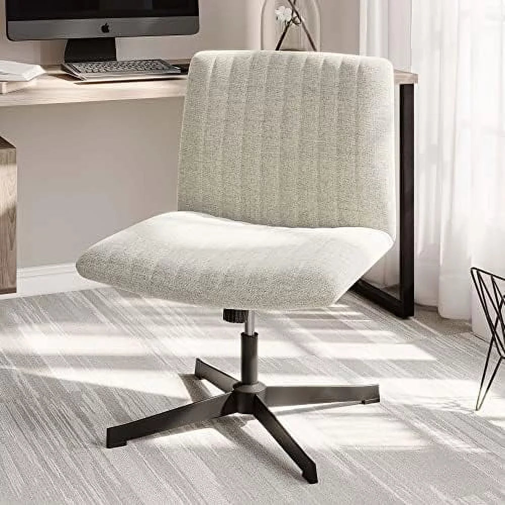Beige Armless Ergonomic Office Chair With Height Adjustment And Tilt Function G638
