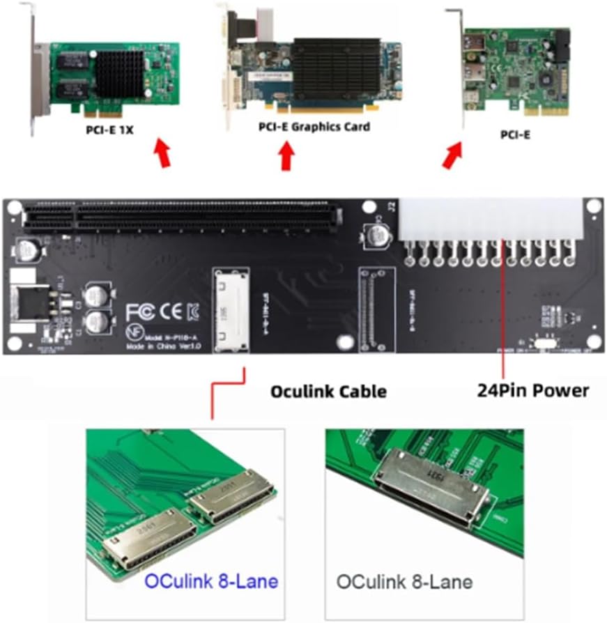 Oculink SFF-8612 8X to PCIE X16 PCI-Express Adapter Black O980297