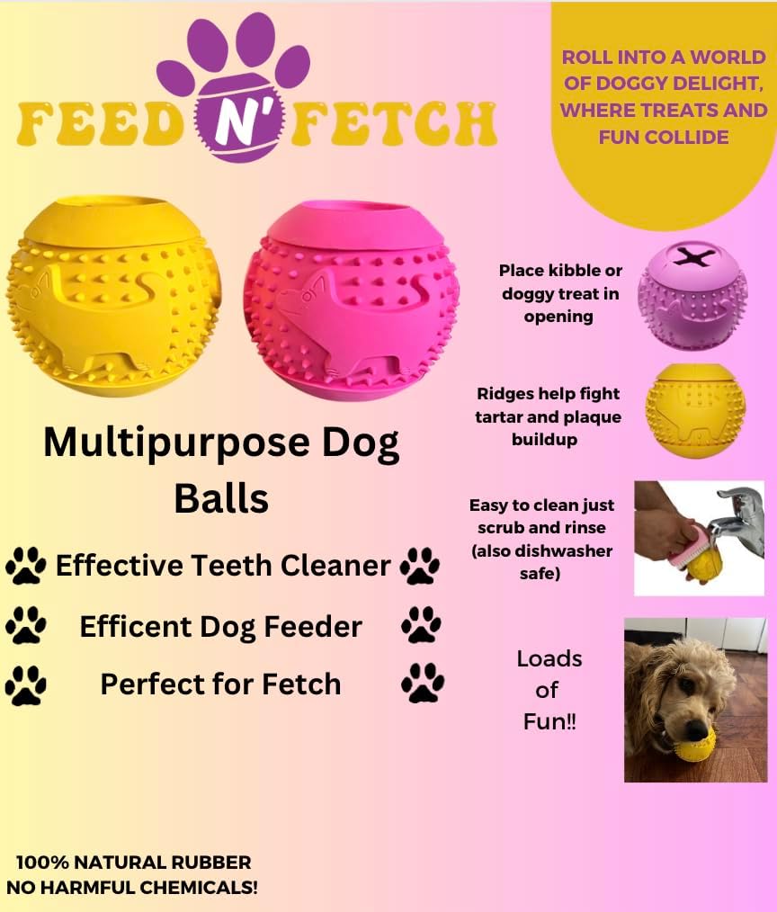2 Pack Natural Rubber Dog Treat Dispenser Toy W736