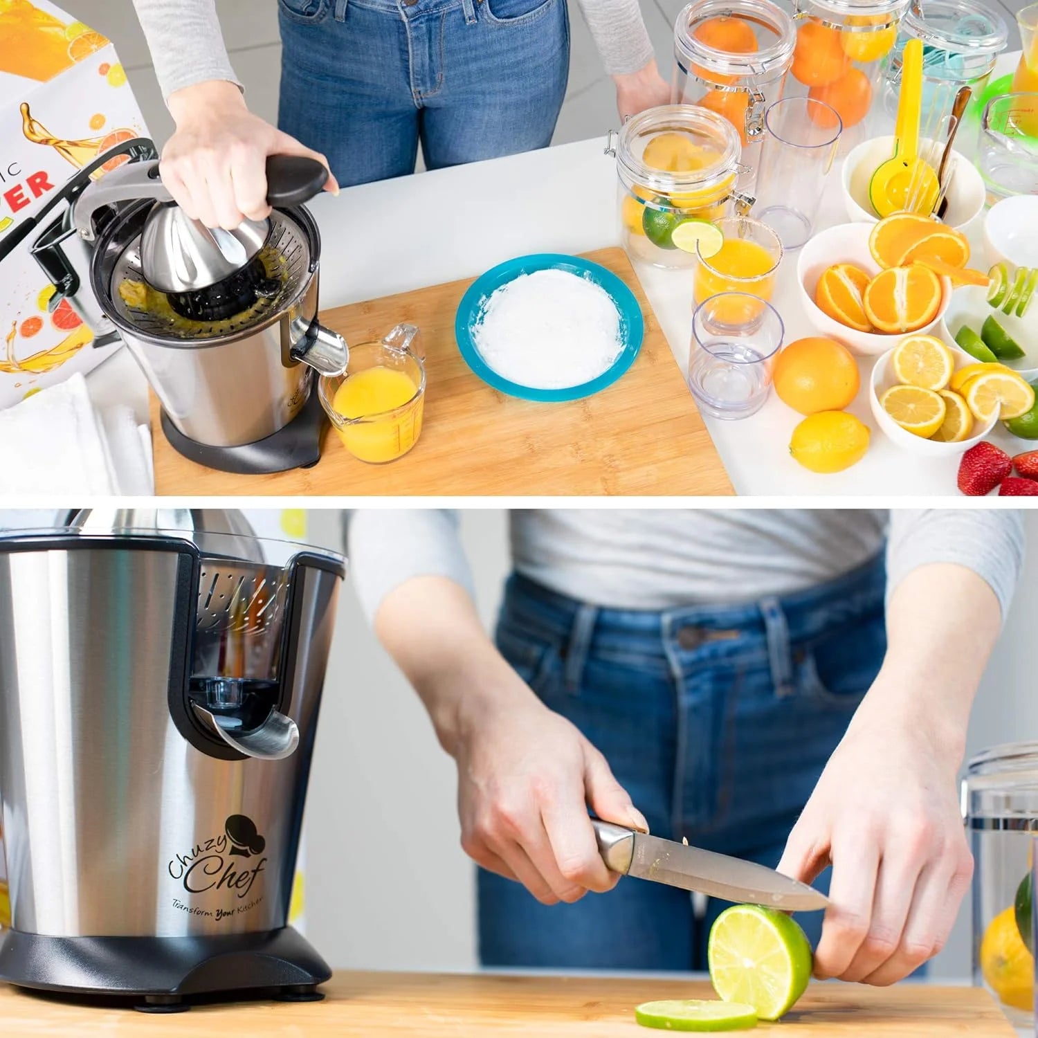 Stainless Steel Electric Citrus Juicer with Anti-Drip Citrus Press A70117