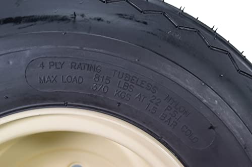 Set of 4 18x8.5-8 Beige Golf Cart Wheels and Tires Combo E793407