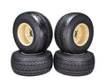 Set of 4 18x8.5-8 Beige Golf Cart Wheels and Tires Combo E793407
