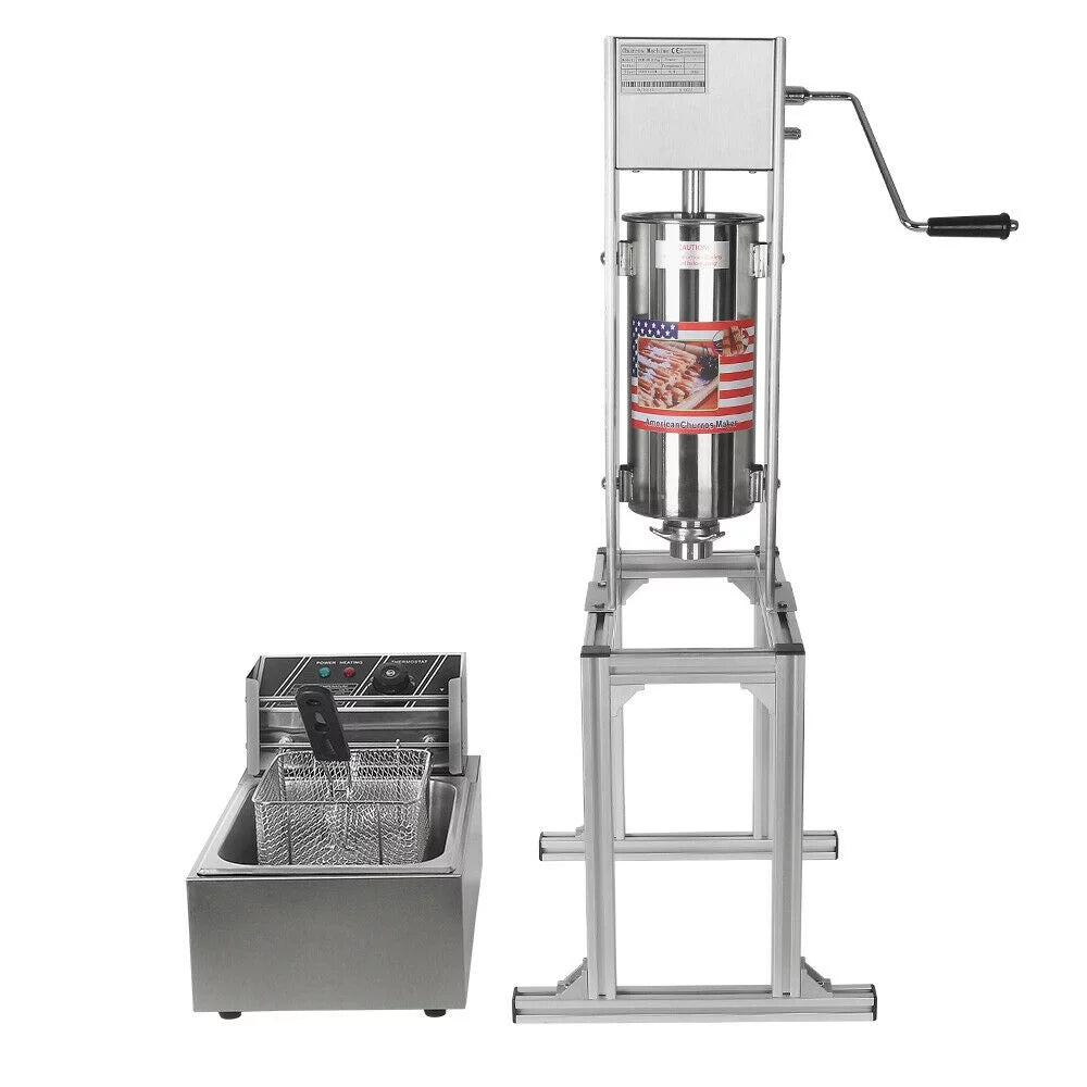 5L Electric Churro Making Machine with 6L Electric Deep Fryer X50132