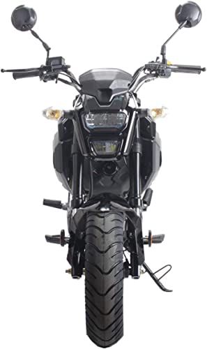 125cc Motorcycle Street Scooter Gas Bike with Big Headlights (Black) V763378