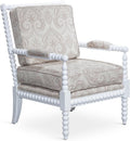 White Fabric Spindle Chair S2146