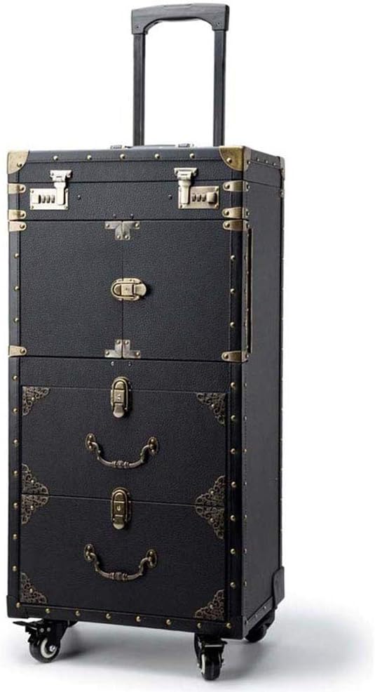 Rolling Lockable Makeup Train Case with Hair Dryer Holder Z93345