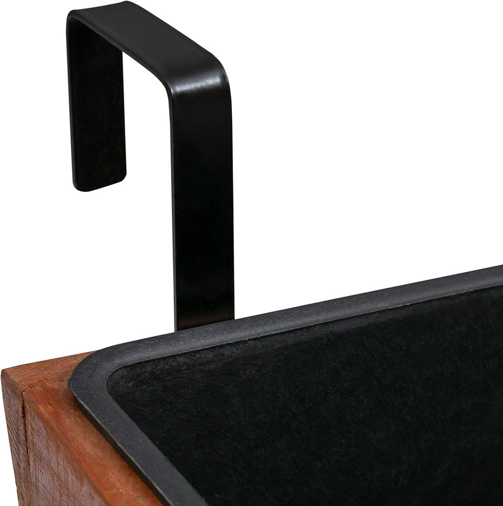 Recycled Wood Rectangular Hanging Planter, 2-Pack, Brown, 18.9" x 7.87" x 7.5" O969157