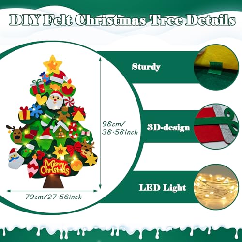 DIY Felt Christmas Tree Kit with Ornaments J939