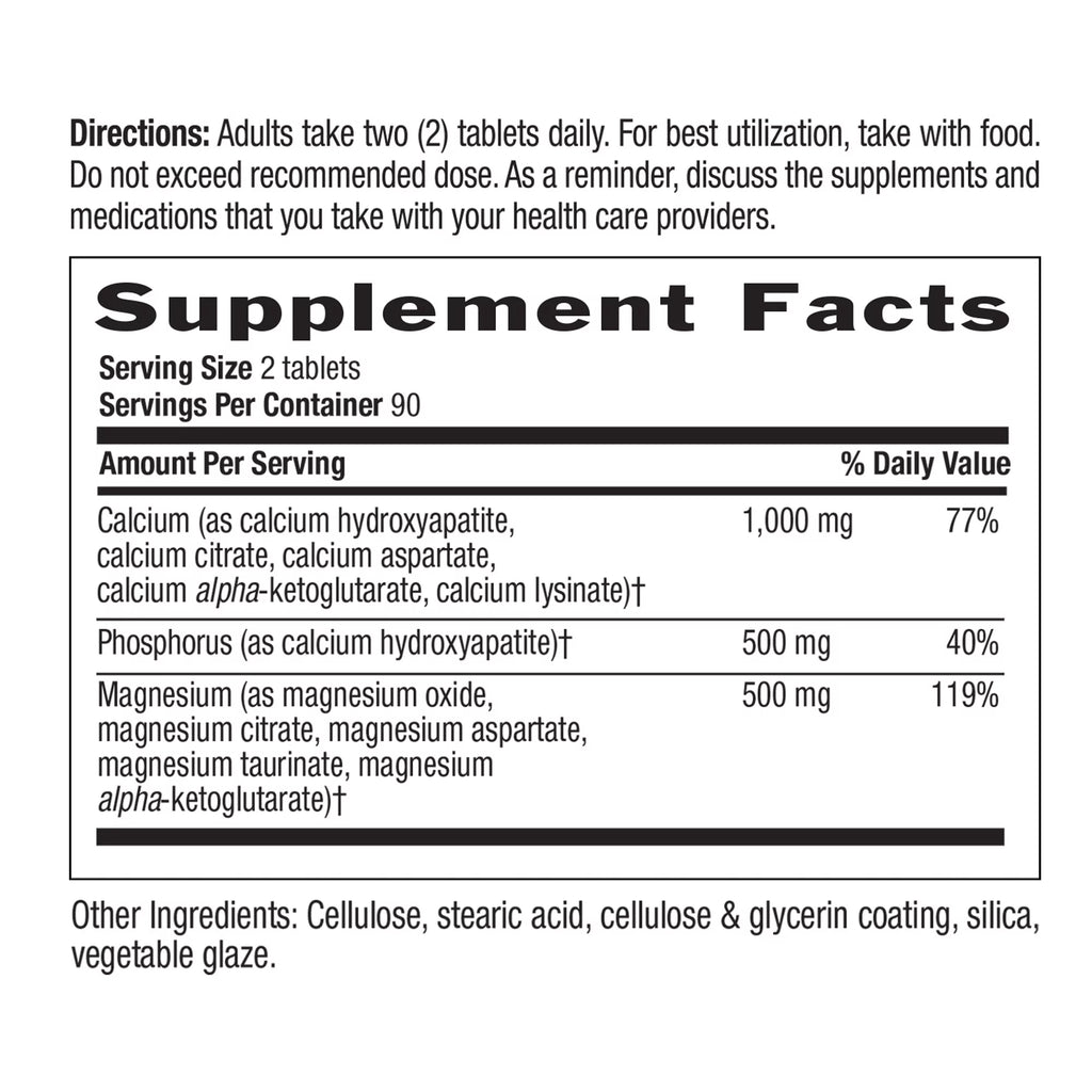 1,000 mg Calcium-Magnesium Complex, 180 Tablets E91819