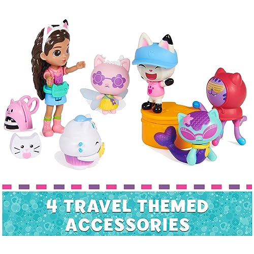Travel Themed Figure Set with Gabby Doll, 5 Cat Toy Figures, Surprise Toys & Dollhouse Accessories F78401
