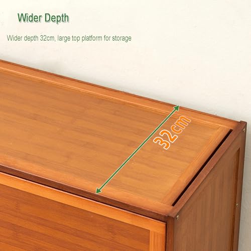 Bamboo Shoe Storage Cabinet with Flip Door N37774