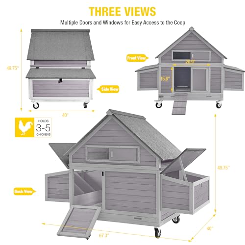 Large Hen House with Nesting Boxes Poultry Cage R684561