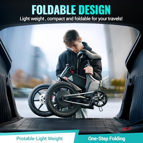Foldable Electric Bike 14" Pneumatic Tires X539076