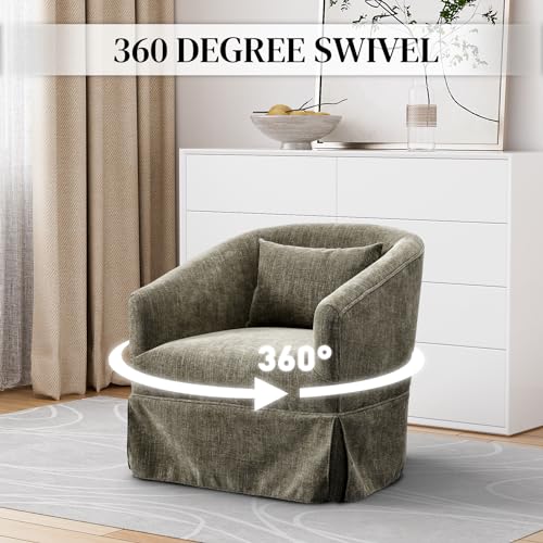 Beige Swivel Fabric Accent Chair Set of 2 E243927