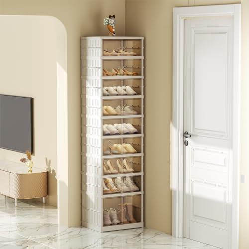 6 Tier 24 Pairs Foldable Plastic Shoe Cabinet Q501351