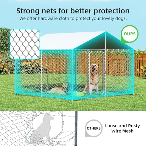 Extra Large Outdoor Dog Kennel with Waterproof Cover and Security Lock D958246